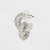 Casted Stone Double Hoop Post Earrings - Clear - 3 of 3