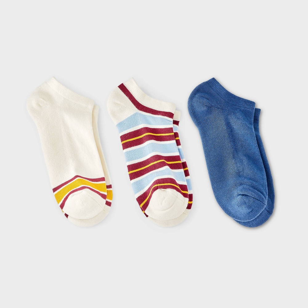 Women's Toe Stripes 3pk Low Cut Socks - Universal Thread™ Mustard 4-10