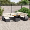 vidaXL 9 Piece Patio Sofa Set with Cushions Black Poly Rattan - 2 of 4