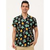 Lars Amadeus Men's Short Sleeves Button Down Summer Color Block Printed Shirt - 2 of 4