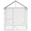 Outdoor Dog Kennel Silver Galvanized steel, Polyethylene vidaXL - 3 of 4