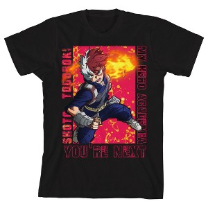 My Hero Academia Shoto Todoroki Fighting Pose Youth Boy Black Short Sleeve Tee - 1 of 4