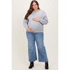 Pinkblush Blue Cut Hem Cropped Wide Leg Maternity Jeans - 2 of 4