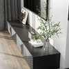 Famapy Black Geometric - Patterned TV Stand for 78 Inch TVs,Modern Entertainment Center with Lift - Up Doors, Storage Cabinets for Your Living Room - 4 of 4