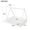 Platform Bed Frame Modern with Guardrails and Tent Design for Bedroom, 61.7" Width - 3irtyhousy - 4 of 4