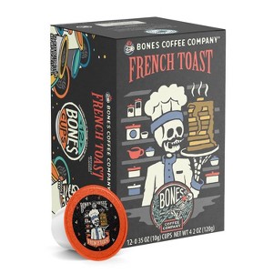 Bones Coffee Company French Toast Sweet & Buttery Flavor 12 ct Single-Serve Bones Cups Coffee Pods Compatible with Keurig Coffee Maker - 1 of 4