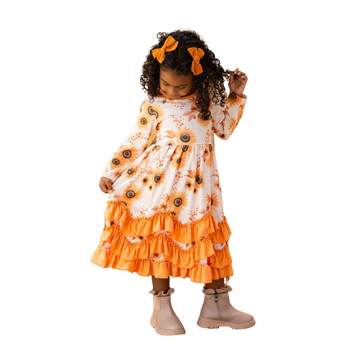 Girls You Autumn Know Floral Tiered Ruffle Dress - Mia Belle Girls