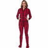 Silver Lilly - Slim Fit Women's Buffalo Plaid One Piece Footed Pajama Union Suit - image 2 of 4