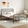 Tangkula Full/King/Queen/Twin Metal Bed Frame Platform Bed with Diamond Accented Headboard & Footboard Black - 3 of 4