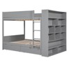 TIRAMISUBEST Twin Over Twin/Full over Full Size Bunk Bed With 2 Storage Drawers and Multi-layer Cabinet, Solid Wood Bunk Bedframe with Storage Shelves - 4 of 4