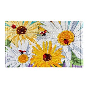 Evergreen Indoor/Outdoor Daisy and Ladybug Outdoor Embossed Floor Mat | 30 x 1 x 18 inches - 1 of 1