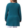 Agnes Orinda Women's Plus Size Crew Neck Long Sleeve Ribbed Knit Casual Loose Pullover Sweater with Pocket - 4 of 4