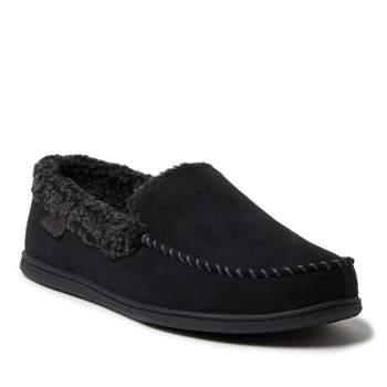 Dearfoams Men's Eli Microsuede Moccasin Slipper with Whipstitch