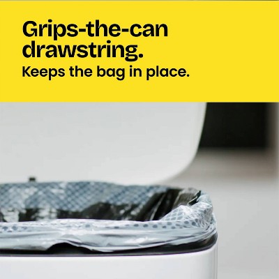 Glad ForceFlex Drawstring Fragrance Free Trash Bags - 13gal/50ct: Gray, Tall Kitchen, Extra Strong