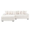 111.4" Corduroy L-Shaped Sectional Sofa with Armrest Cup Holder, Storage & Recliner - 4 of 4