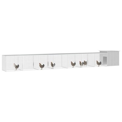 vidaXL Chicken Cage Grey Galvanized Steel Extra Large Expandable