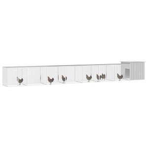 vidaXL Chicken Cage Grey Galvanized Steel Extra Large Expandable - 1 of 4