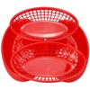 Aoibox 24 Pack Fast Food Baskets, Plastic Serving Trays for Hot Dogs, Chicken, Burgers, Sandwiches, Fries, Reusable & Dishwasher Safe (Red) - 4 of 4