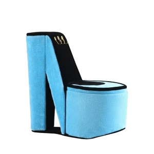 HomeRoots 9" Turquoise Black And Gold Velvet High Heel Jewelry Box - 1 of 4