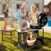 KTMBDW Portable Charcoal Grill with Cart, BBQ Charcoal Grill with Porcelain-Enameled Lid & Slide Out Ash Catcher Thermometer for Camping, Backyard - 3 of 4