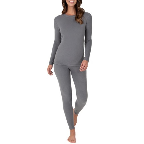 Fruit Of The Loom Women's And Plus Thermal Stretch Fleece Top And Pant Set  : Target