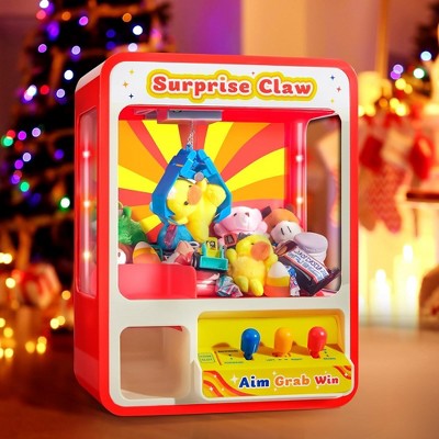 Red and White LED Light Mini Claw Machine Arcade Toy