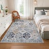 Floral Print Rugs for Living Room Bedroom Vintage Trellis Accent Rug Soft Foldable Washable Indoor Rug - 2 of 4