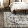 5x7 Washable Vintage Area Rug - Distressed Medallion Pattern, Non-Slip & Stain-Resistant for Living Room, Bedroom - Grey - 4 of 4