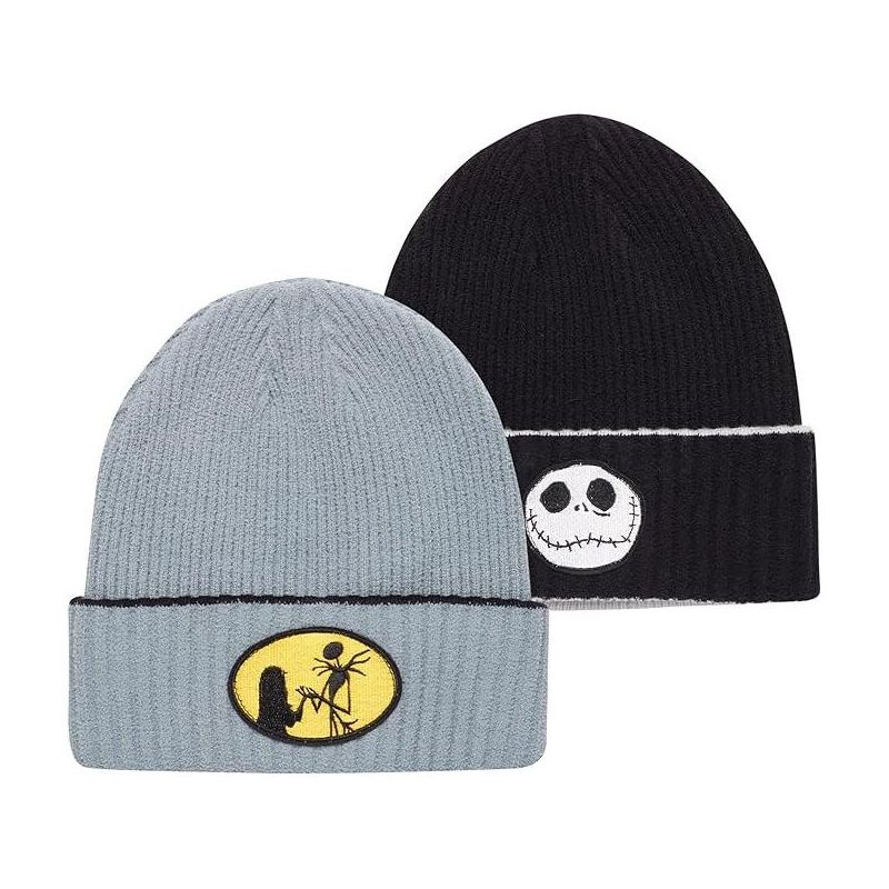 Disney Men’s Winter Hat – 2 Pack Beanie: Nightmare Before Christmas Jack Skellington, Lilo and Stitch, 1 of 8