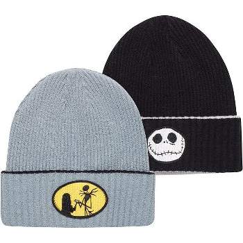 Disney Men’s Winter Hat – 2 Pack Beanie: Nightmare Before Christmas Jack Skellington, Lilo and Stitch