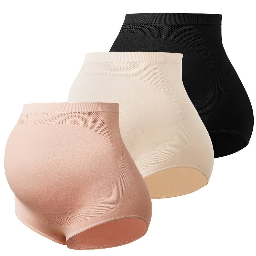 Momcozy High Waist Seamless Pregnancy Panties Incontinence Underwears - Lighter - 3ct - XL