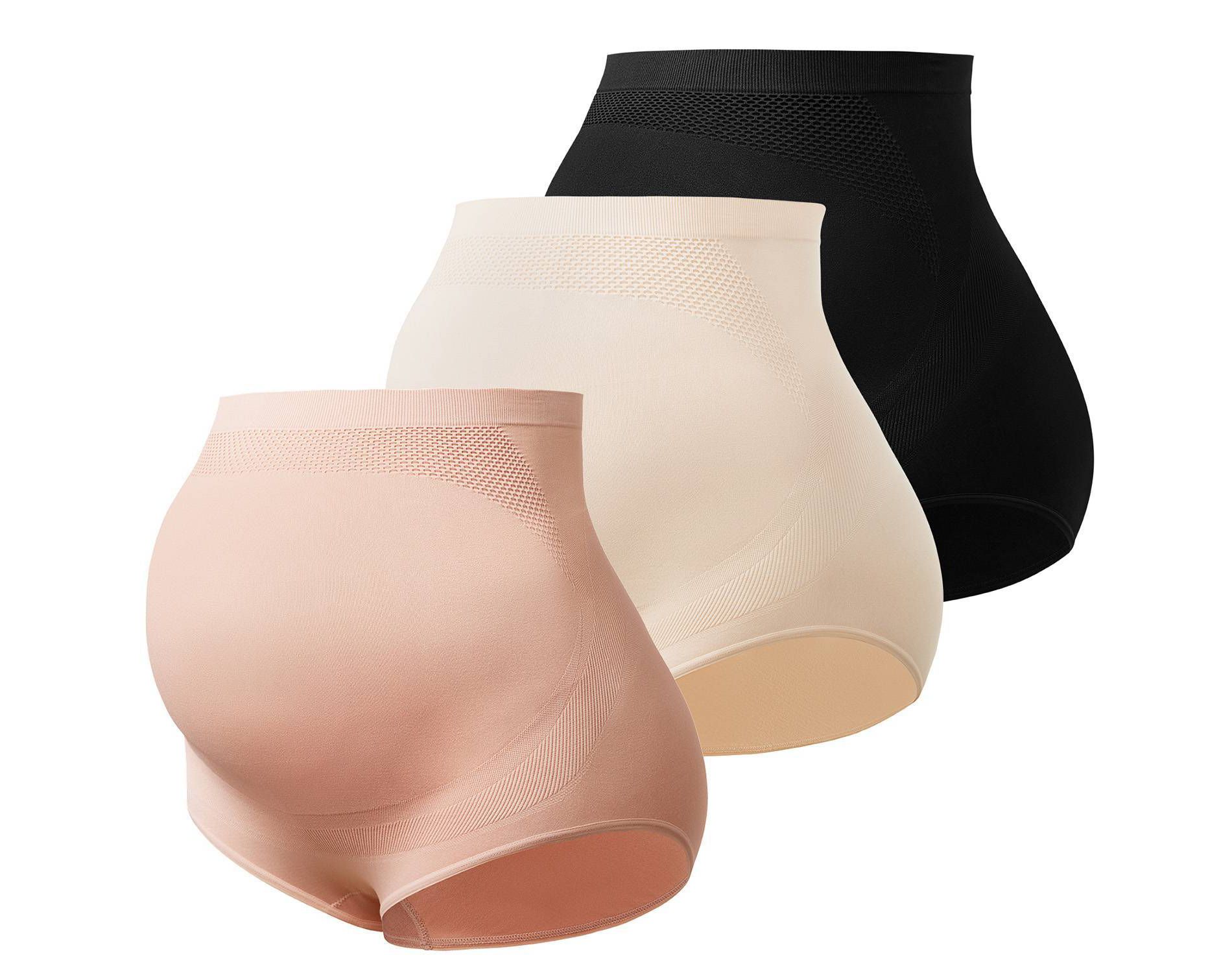 Momcozy High Waist Seamless Pregnancy Panties Incontinence Underwears - Lighter - 3ct
