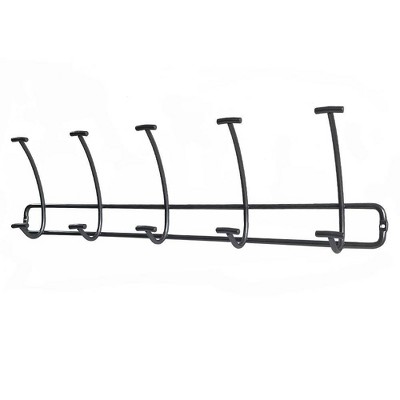 mDesign Small Wall Mount Key Ring Holder Hook Rack with 5 Hooks, 2