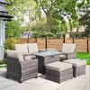 Decksplore 6-Piece Outdoor Patio Furniture Set with Fireplace Table All-Weather  Conversation Set for Porch, Balcony, Garden, Deck or Backyard - 2 of 4