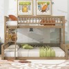 NicBex Twin XL over Queen Bunk Bed Wood Frame Bed Frame with Inclined Ladder and Guardrails, No Box Spring Required - 2 of 4