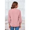Imily Bela Womens V-Neck Lantern Sleeve Blouse Zipper Design Loose Casual Top Shirts - 3 of 4