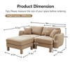 Boucle 2-Seater Loveseat L-Shaped Sectional Sofa with Shell Armrests & Ottoman - 2 of 4