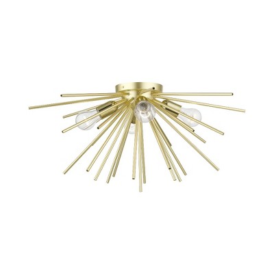 Livex Lighting Tribeca 4 - Light Flush Mount in  Soft Gold/Polished Brass