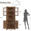 67" Farmhouse Corner Cabinet - Glass Door Storage Hutch with LED Lights for Kitchen/Living Room/Bathroom - 2 of 4