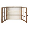 30" x 6.5" x 28" Hutchins Decorative Farmhouse Wood Wall Cabinet White/Brown - Kate & Laurel All Things Decor: No Assembly - 3 of 4
