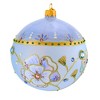Glitter Lab 5.0 Inch Sky Blue Meadow Ball Christmas Tree Ornament , Multi Seasonal Decor Christmas European Flower (1PC) - 4 of 4