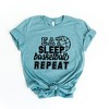 Simply Sage Market Women's Eat Sleep Basketball Repeat With Ball Short Sleeve Graphic Tee - 2 of 4