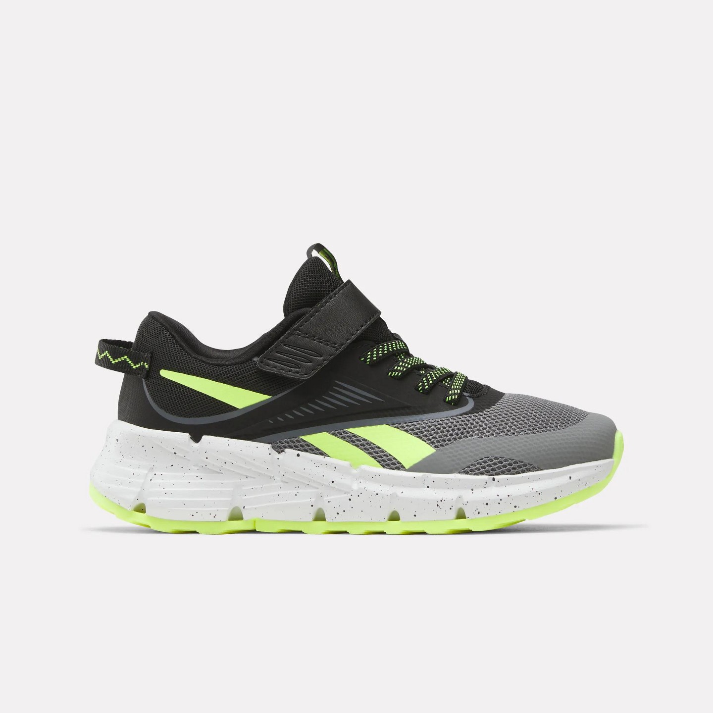 Детские кроссовки Reebok Zig Dynamica 6 Running Shoes Size 3 Grey 4/Black/Digital Lime, цвет: Серый — фото 1