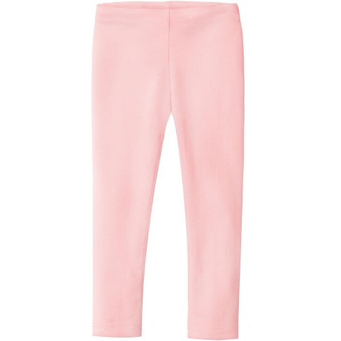 City Threads USA-Made Girls Soft 100% Cotton Solid Colored Leggings | Pink  - 3/6M