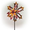 96" Glass/Iron Outdoor Flower Dual Kinetic Spinner Stake Red/Yellow - Alpine Corporation: Yard Art Decor - 4 of 4