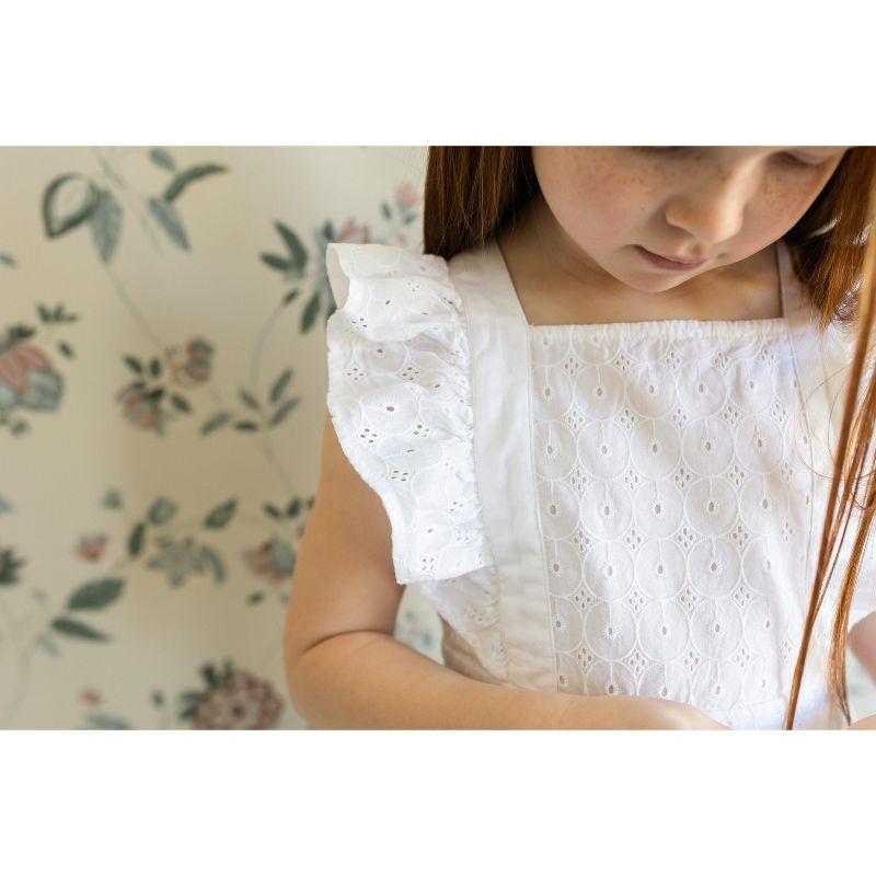 Hope & Henry Girls' Organic Cotton Ruffle Apron Dress, Toddler, 4 of 10
