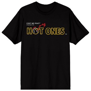 Hot Ones Horizontal Logo on Black Crew Neck Short Sleeve T-shirt - 1 of 4