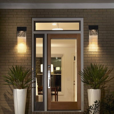 Waterproof Transparent Modern Crystal Wall Lights Aluminum Light Led Outdoor SconcesThat Comes On Automatically At Night, 2 pack-The Pop Home