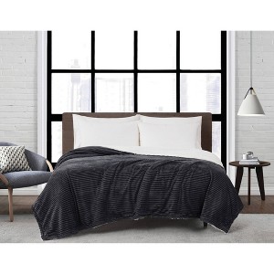 London Fog King Corduroy Blanket Gray - 1 of 4