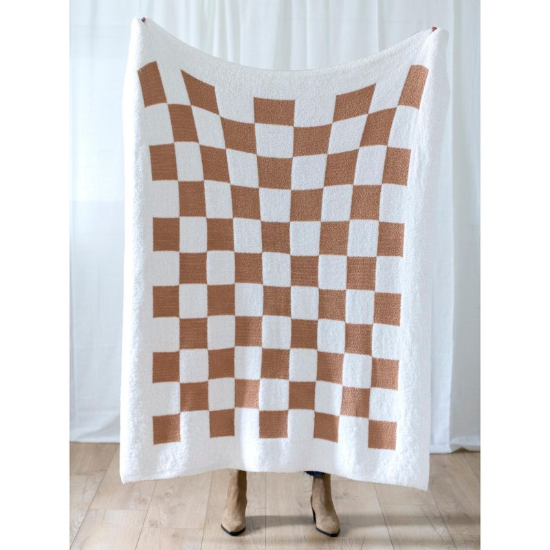 Shiraleah Tan and White Super Soft Tanner Reversible Throw, 2 of 5